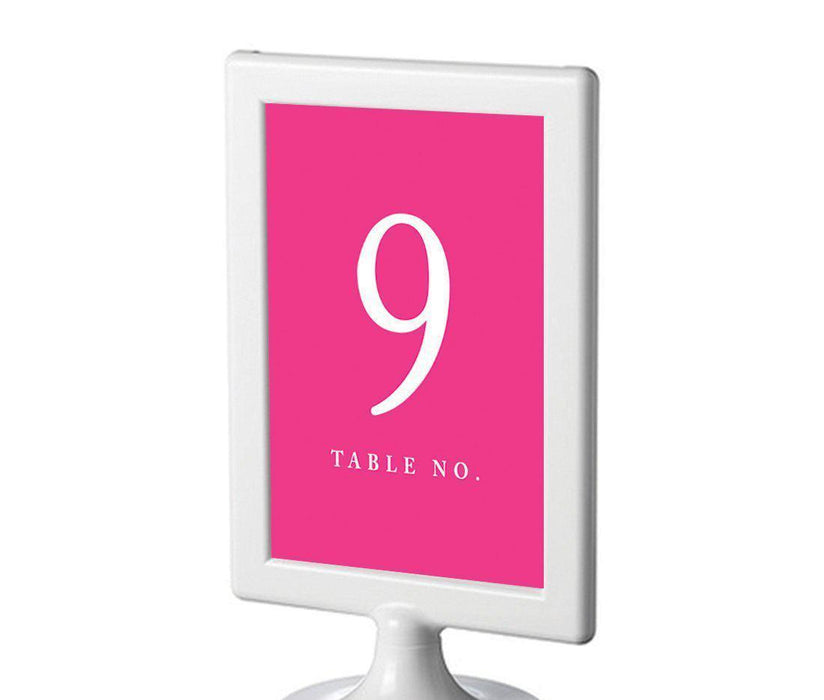 Pick Your Color Framed Double-Sided DIY Table Numbers-Set of 8-Andaz Press-Fuchsia-9-16-