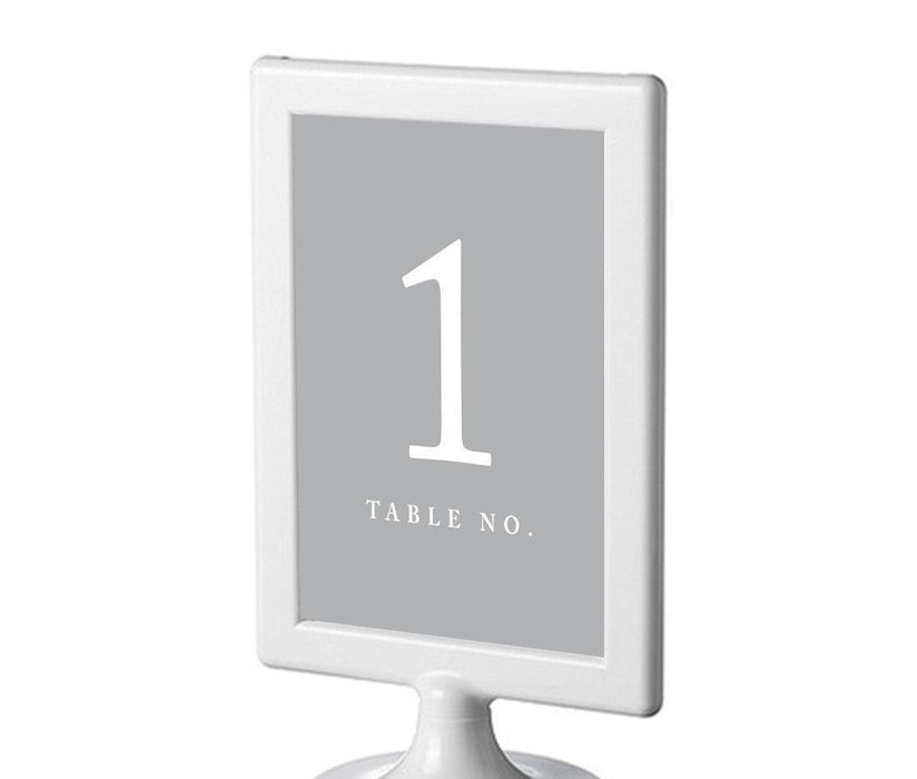 Pick Your Color Framed Double-Sided DIY Table Numbers-Set of 8-Andaz Press-Gray-1-8-