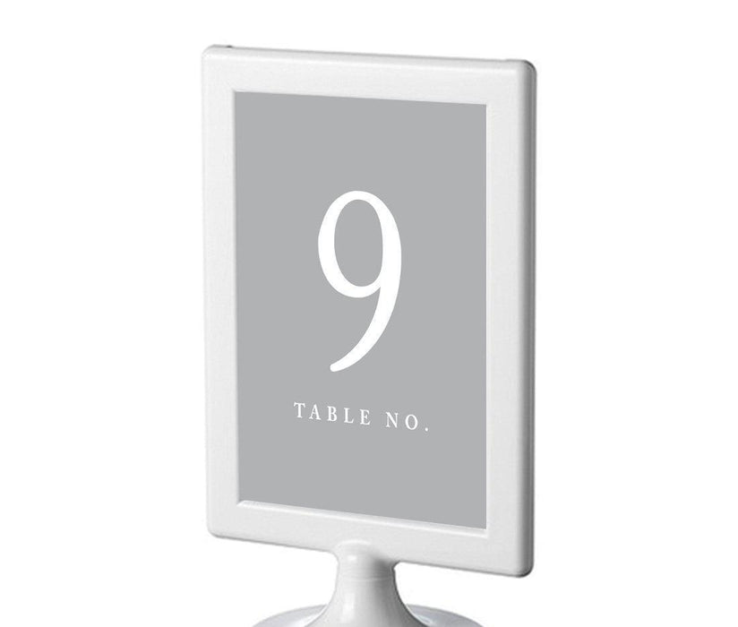 Pick Your Color Framed Double-Sided DIY Table Numbers-Set of 8-Andaz Press-Gray-9-16-