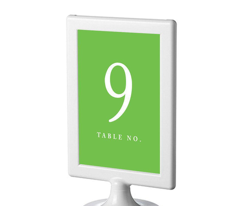 Pick Your Color Framed Double-Sided DIY Table Numbers-Set of 8-Andaz Press-Kiwi Green-9-16-