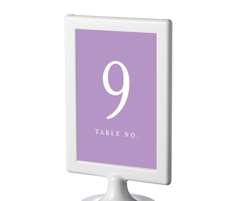 Pick Your Color Framed Double-Sided DIY Table Numbers-Set of 8-Andaz Press-Lavender-9-16-