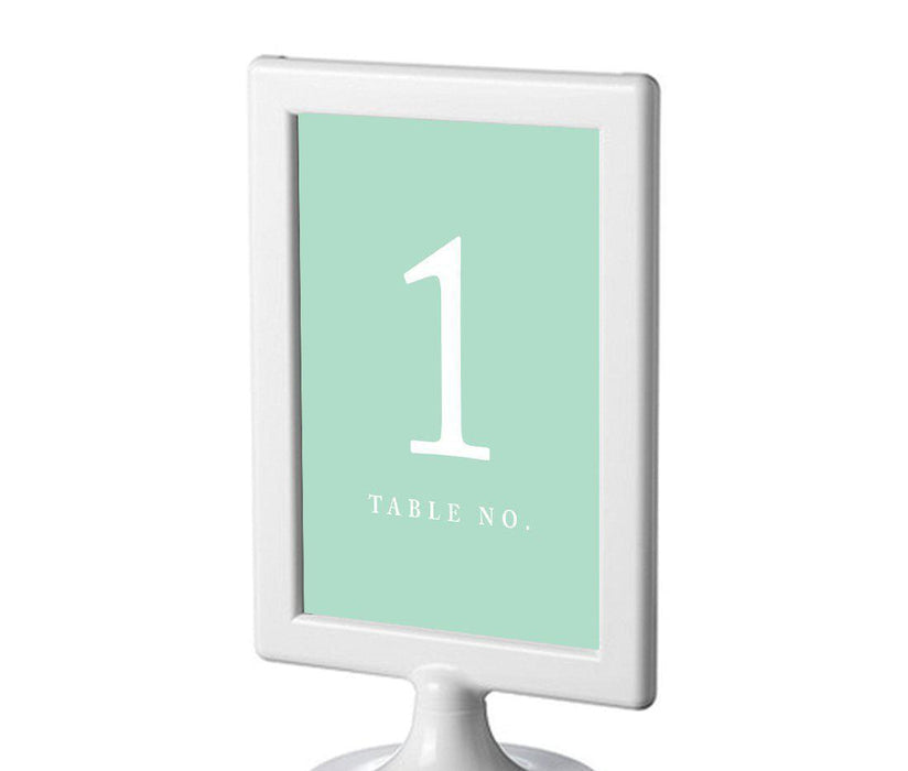 Pick Your Color Framed Double-Sided DIY Table Numbers-Set of 8-Andaz Press-Mint Green-1-8-
