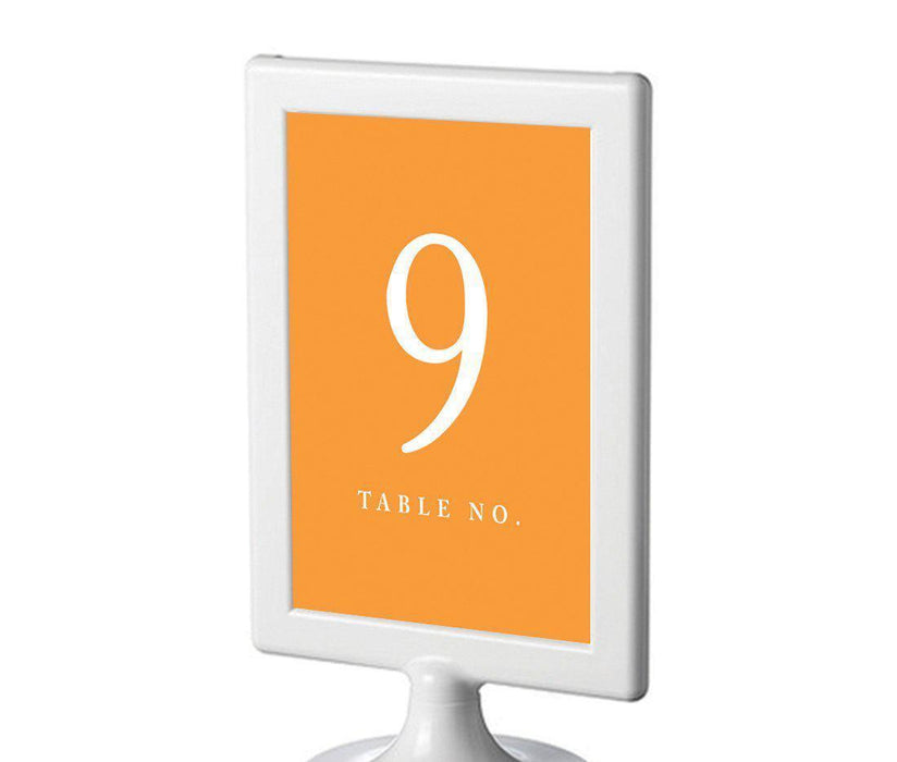 Pick Your Color Framed Double-Sided DIY Table Numbers-Set of 8-Andaz Press-Orange-9-16-