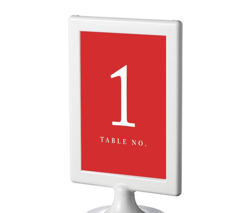 Pick Your Color Framed Double-Sided DIY Table Numbers-Set of 8-Andaz Press-Red-1-8-