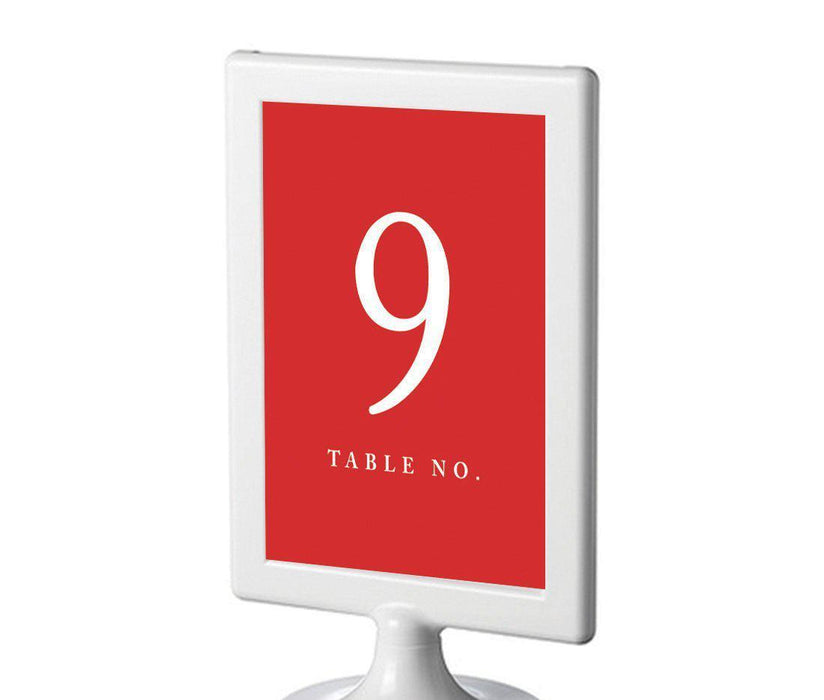 Pick Your Color Framed Double-Sided DIY Table Numbers-Set of 8-Andaz Press-Red-9-16-