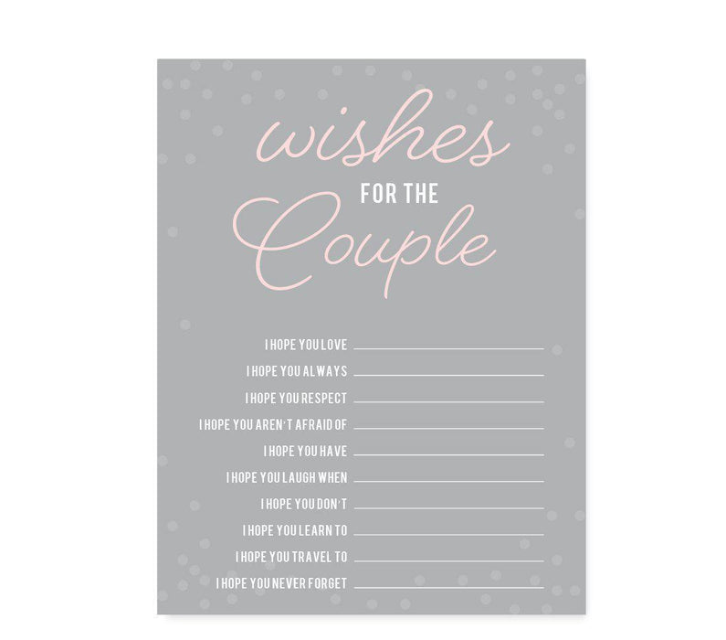 Pink Blush and Gray Pop Fizz Clink Wedding Cards Guest Book Alternative-Set of 20-Andaz Press-Fill-In-The-Blank - Newlyweds-