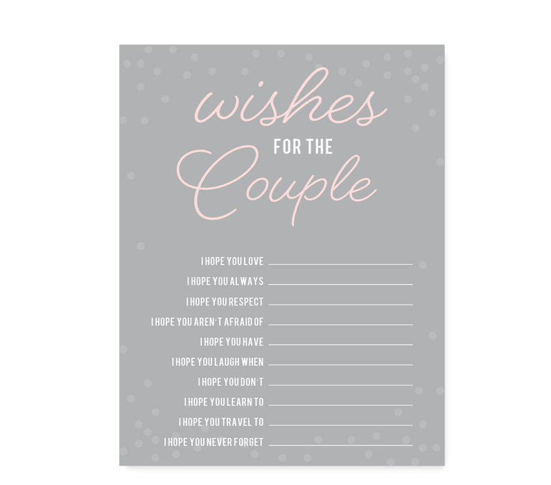 Pink Blush and Gray Pop Fizz Clink Wedding Cards Guest Book Alternative-Set of 20-Andaz Press-Newlywed Advice Cards-