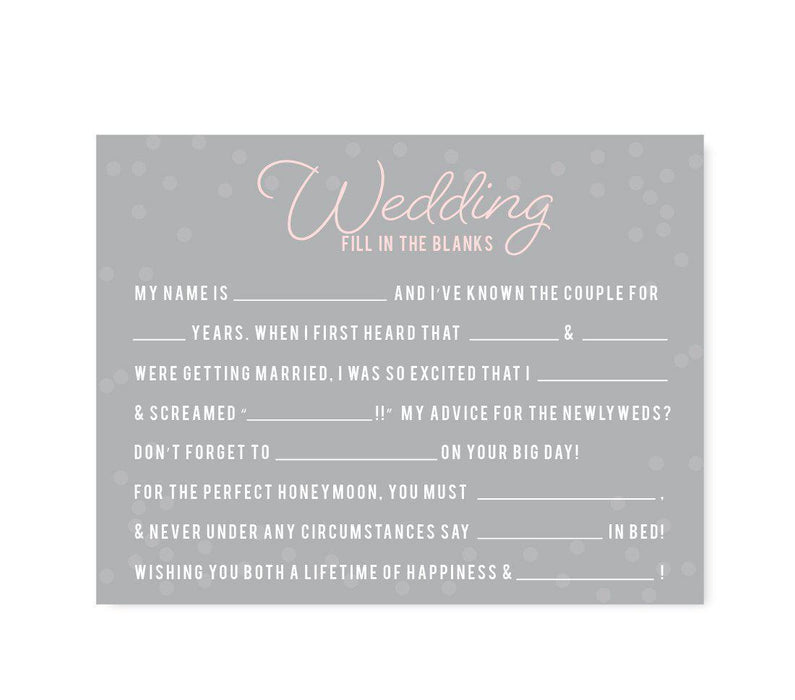 Pink Blush and Gray Pop Fizz Clink Wedding Cards Guest Book Alternative-Set of 20-Andaz Press-Fill-In-The-Blank - Newlyweds-