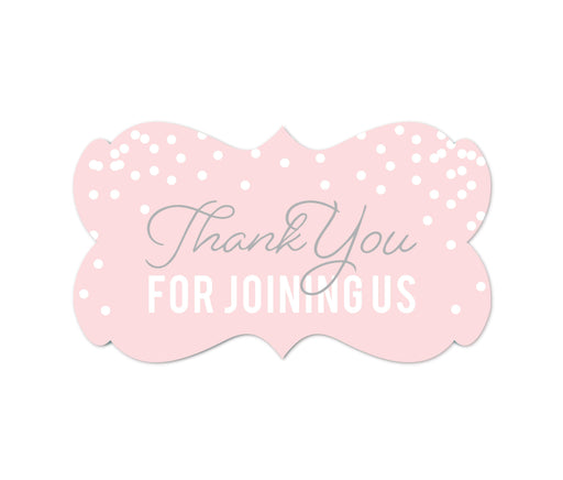 Pink Blush and Gray Pop Fizz Clink Wedding Fancy Frame Label Stickers-Set of 36-Andaz Press-