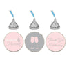 Pink Blush and Gray Pop Fizz Clink Wedding Hershey's Kiss Stickers-Set of 216-Andaz Press-