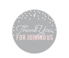 Pink Blush and Gray Pop Fizz Clink Wedding Round Circle Gift Tags-Set of 24-Andaz Press-