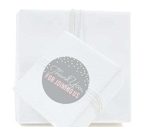 Pink Blush and Gray Pop Fizz Clink Wedding Round Circle Label Stickers-Set of 40-Andaz Press-Thank You-