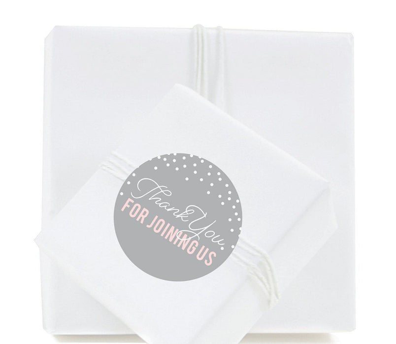 Pink Blush and Gray Pop Fizz Clink Wedding Round Circle Label Stickers-Set of 40-Andaz Press-Thank You-