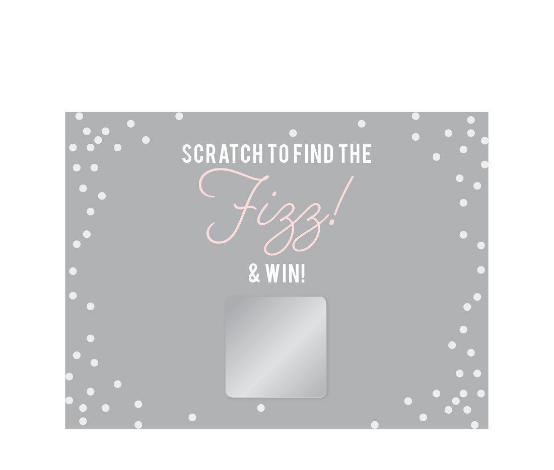 Pink Blush and Gray Pop Fizz Clink Wedding Scratch Game Cards-Set of 30-Andaz Press-