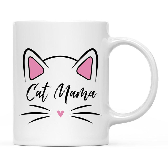 Pink Cat Svg Ceramic Coffee Mug-Set of 1-Andaz Press-Cat Mom-