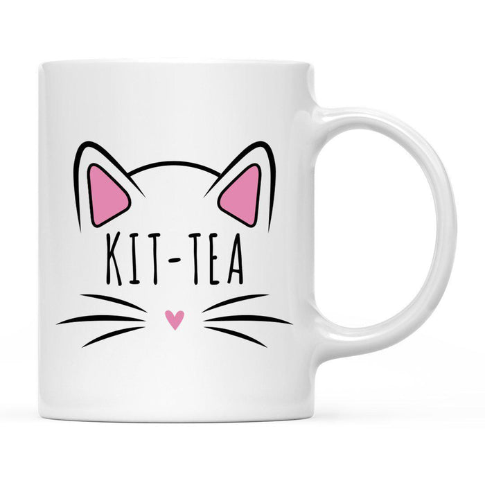 Pink Cat Svg Ceramic Coffee Mug-Set of 1-Andaz Press-Cat Mom-