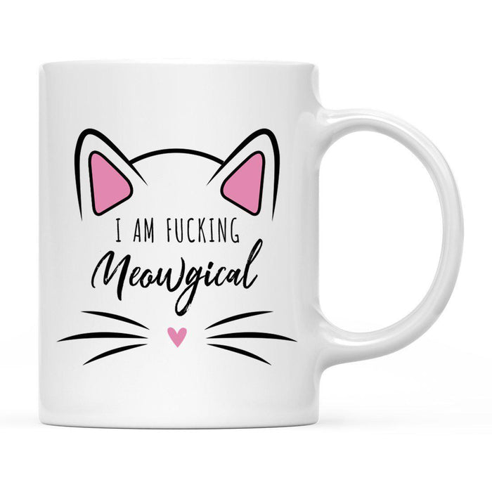 Pink Cat Svg Ceramic Coffee Mug-Set of 1-Andaz Press-Cat Mom-
