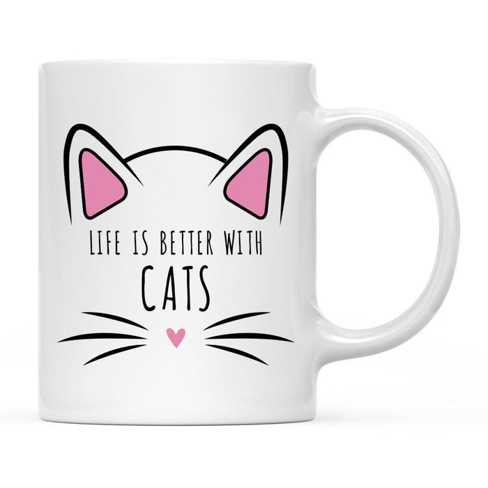 Pink Cat Svg Ceramic Coffee Mug-Set of 1-Andaz Press-Cat Mom-