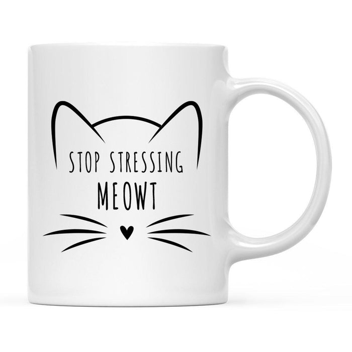 Pink Cat Svg Ceramic Coffee Mug-Set of 1-Andaz Press-Cat Mom-