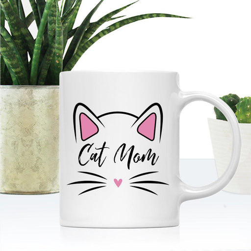 Pink Cat Svg Ceramic Coffee Mug-Set of 1-Andaz Press-Cat Mom-