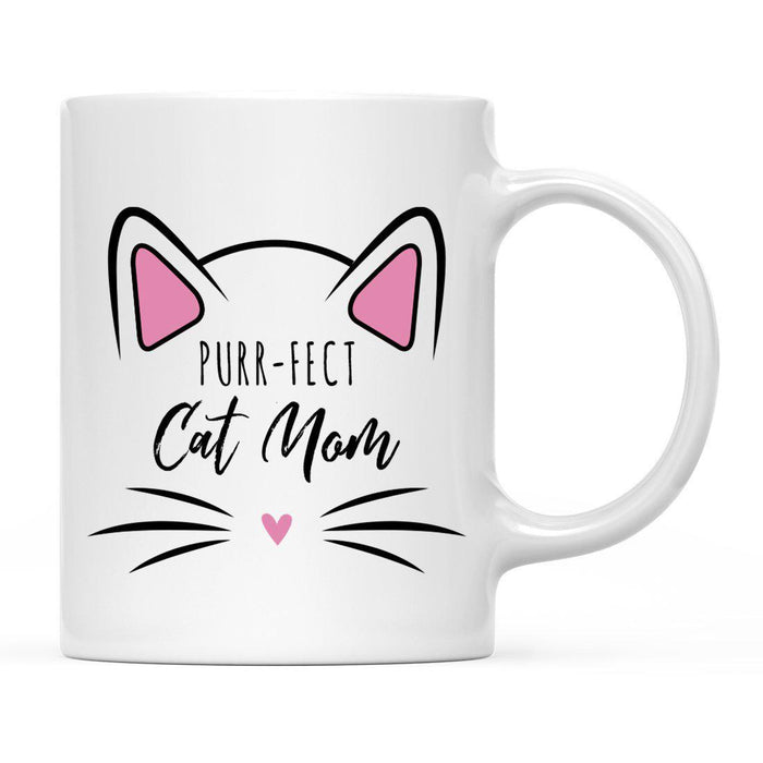 Pink Cat Svg Ceramic Coffee Mug-Set of 1-Andaz Press-Cat Mom-