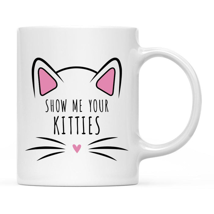 Pink Cat Svg Ceramic Coffee Mug-Set of 1-Andaz Press-Cat Mom-