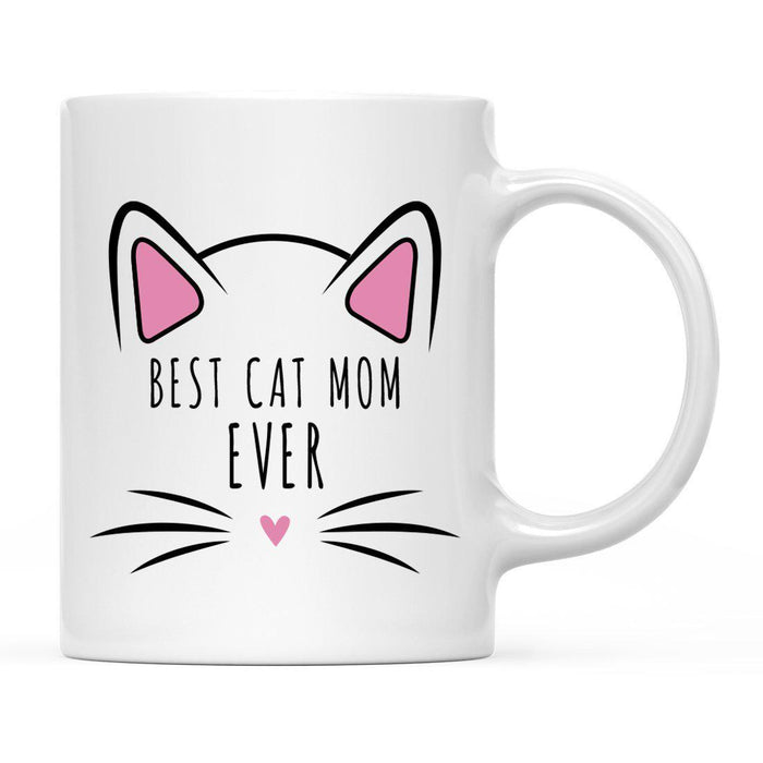 Pink Cat Svg Ceramic Coffee Mug-Set of 1-Andaz Press-Best Cat Mom-