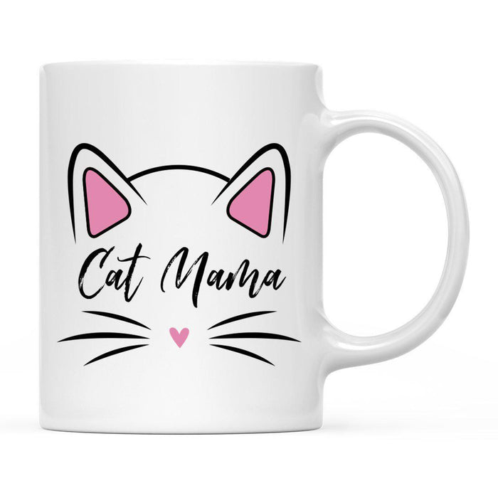 Pink Cat Svg Ceramic Coffee Mug-Set of 1-Andaz Press-Cat Mama-