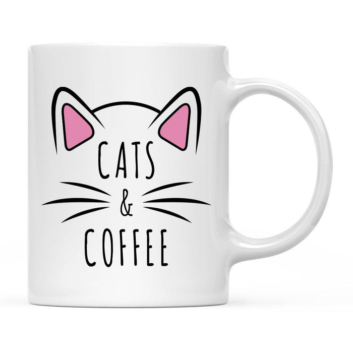 Pink Cat Svg Ceramic Coffee Mug-Set of 1-Andaz Press-Cats & Coffee-
