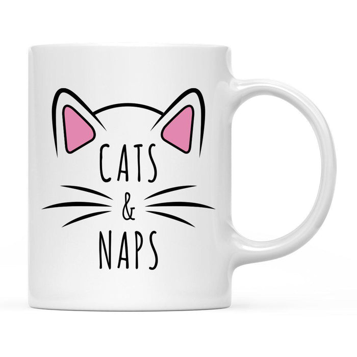 Pink Cat Svg Ceramic Coffee Mug-Set of 1-Andaz Press-Cats & Naps-