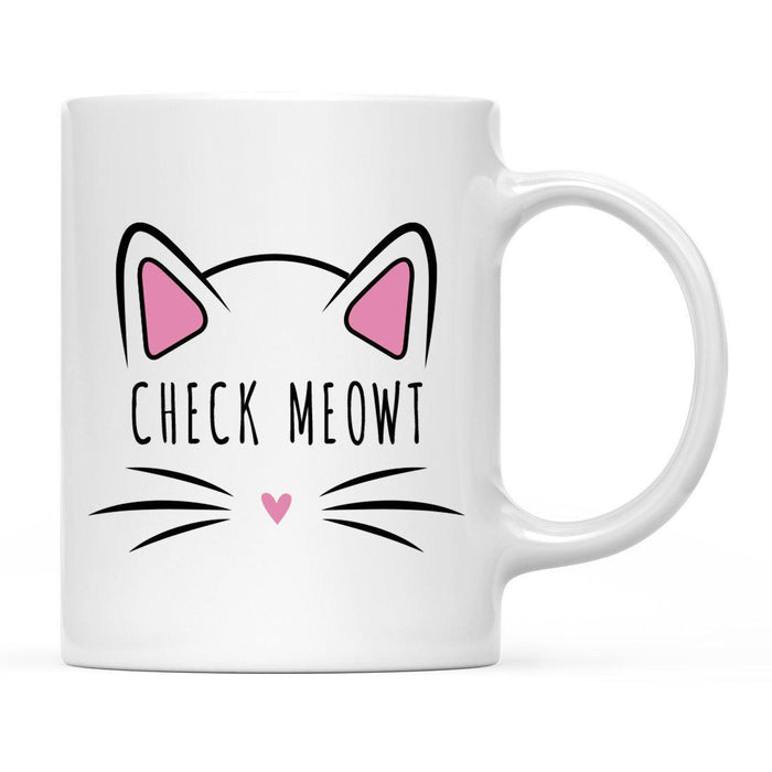 Pink Cat Svg Ceramic Coffee Mug-Set of 1-Andaz Press-Check Meowt-
