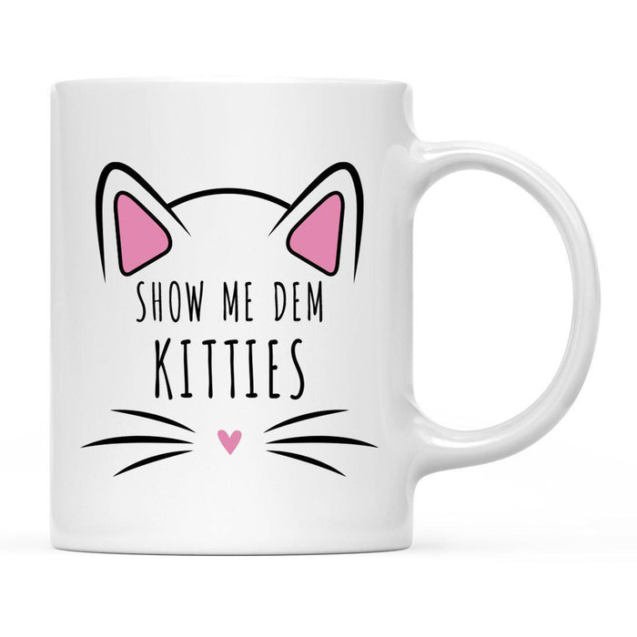 Pink Cat Svg Ceramic Coffee Mug-Set of 1-Andaz Press-Dem Kitties-