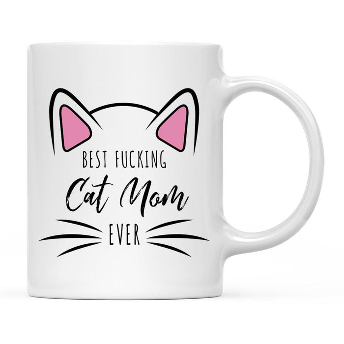 Pink Cat Svg Ceramic Coffee Mug-Set of 1-Andaz Press-Fucking Cat Mom-