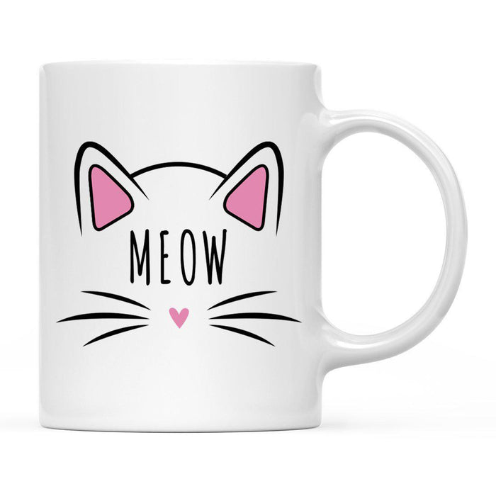 Pink Cat Svg Ceramic Coffee Mug-Set of 1-Andaz Press-Meow-