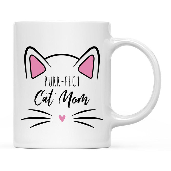 Pink Cat Svg Ceramic Coffee Mug-Set of 1-Andaz Press-Purr-fect Cat Mom-