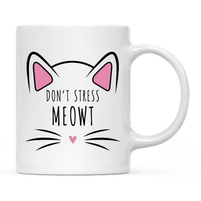 Pink Cat Svg Ceramic Coffee Mug-Set of 1-Andaz Press-Stress Meowt-