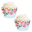 Pink Roses and Peonies on Baby Blue Cupcake Wrappers-set of 24-Andaz Press-