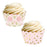 Pink Roses and Pink with Metallic Gold Ink Polka Dots Cupcake Wrapper-set of 24-Andaz Press-