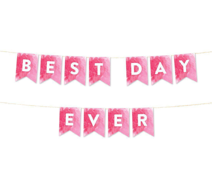 Pink Watercolor Wedding Hanging Pennant Party Banner with String-Set of 1-Andaz Press-Bride To Be-