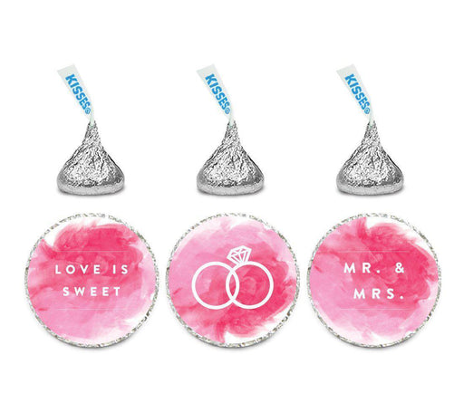 Pink Watercolor Wedding Hershey's Kiss Stickers-Set of 216-Andaz Press-