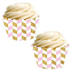 Pink and Gold Glitter Houndstooth Cupcake Wrappers-set of 24-Andaz Press-