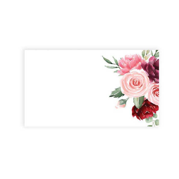 Place Cards for Wedding Party Tables, Seating Name Place Cards, Wedding Decorations Design 1-Set of 60-Andaz Press-Blush and Burgundy Floral-