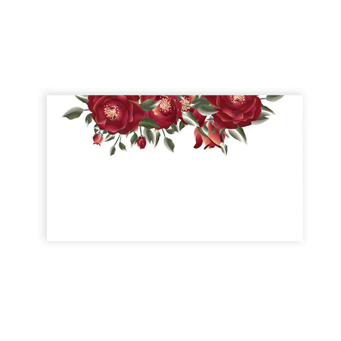 Place Cards for Wedding Party Tables, Seating Name Place Cards, Wedding Decorations Design 1-Set of 60-Andaz Press-Burgundy Roses-