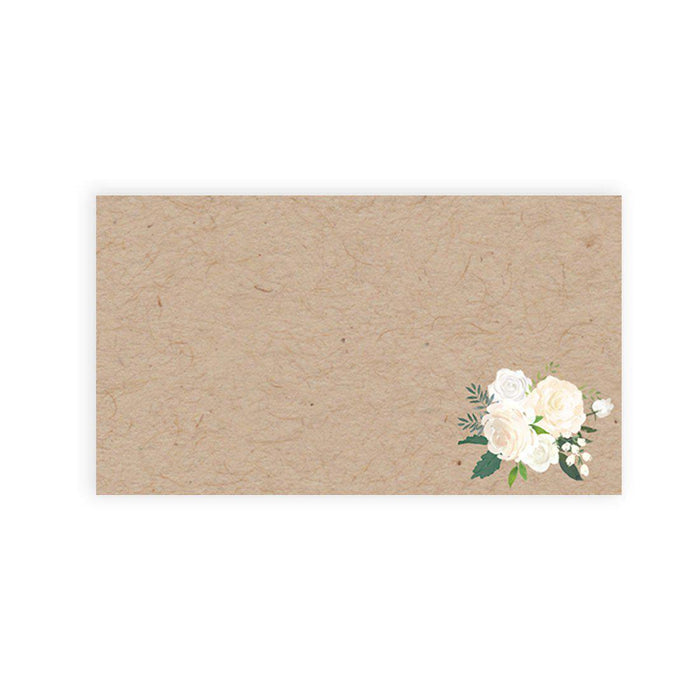 Place Cards for Wedding Party Tables, Seating Name Place Cards, Wedding Decorations Design 1-Set of 60-Andaz Press-Rustic Kraft Brown with Florals-