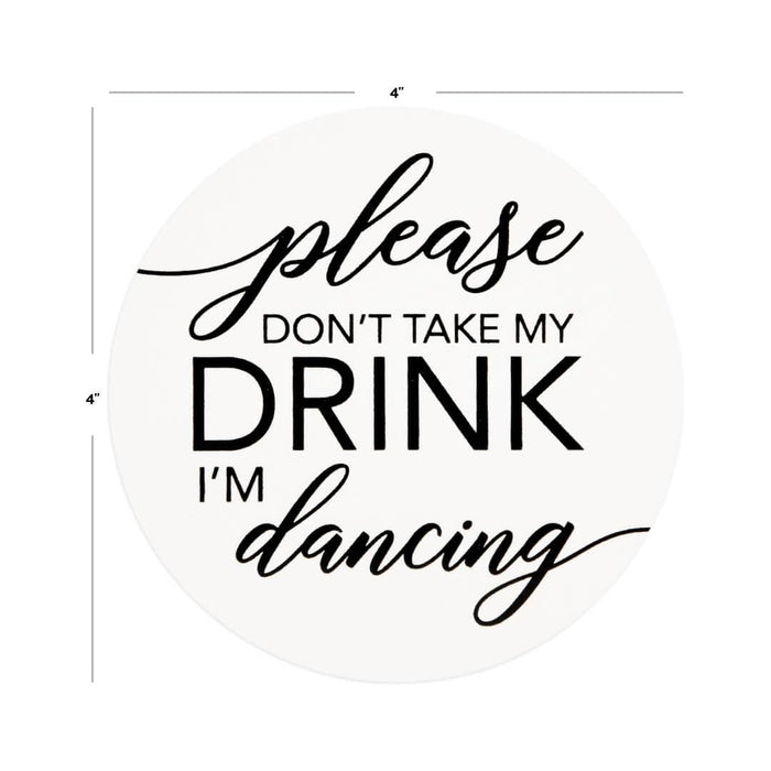 Please Don't Take My Drink, I'm Dancing Paper Beverage Coasters-Set of 100-Andaz Press-Gold-