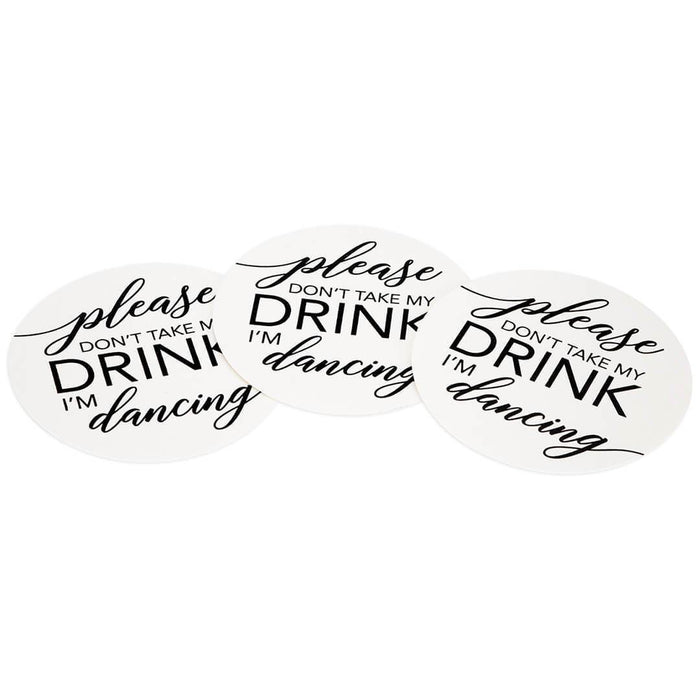 Please Don't Take My Drink, I'm Dancing Paper Beverage Coasters-Set of 100-Andaz Press-Black-
