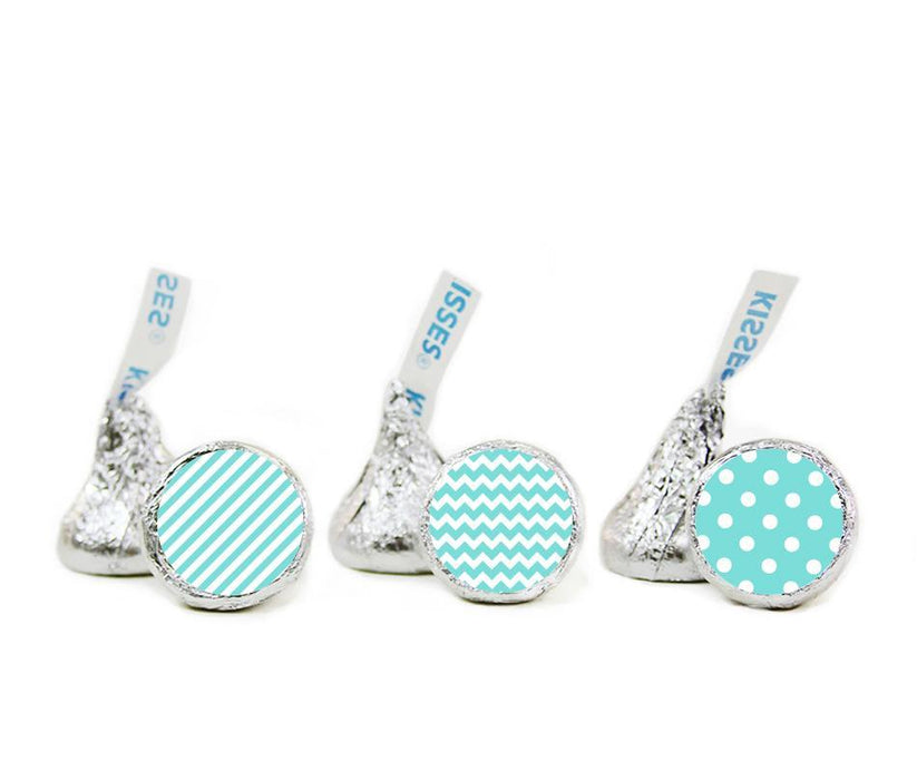 Polka Dots, Stripes, Chevron Hershey's Kisses Stickers-Set of 216-Andaz Press-Ivory-