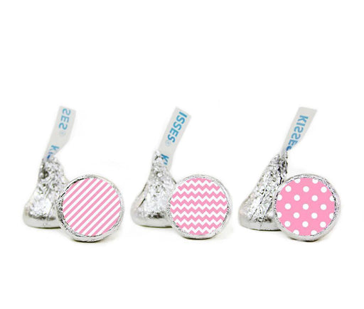 Polka Dots, Stripes, Chevron Hershey's Kisses Stickers-Set of 216-Andaz Press-Ivory-
