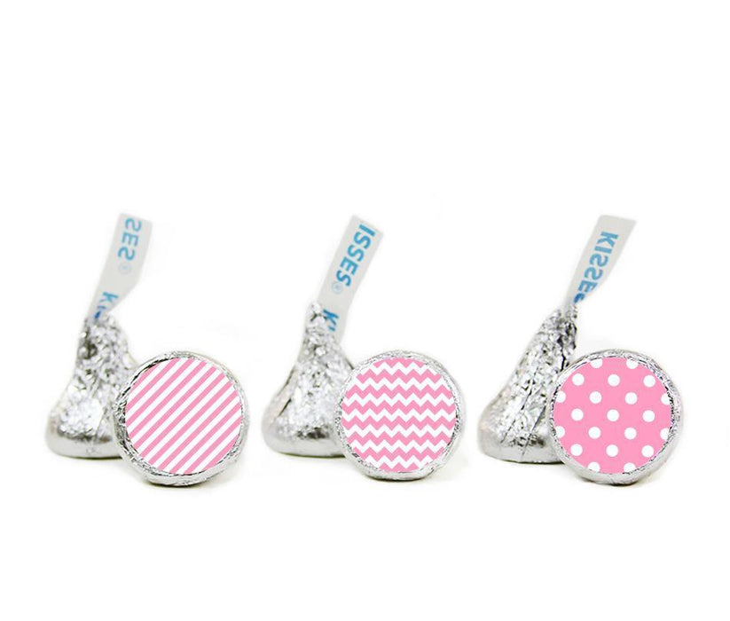 Polka Dots, Stripes, Chevron Hershey's Kisses Stickers-Set of 216-Andaz Press-Ivory-