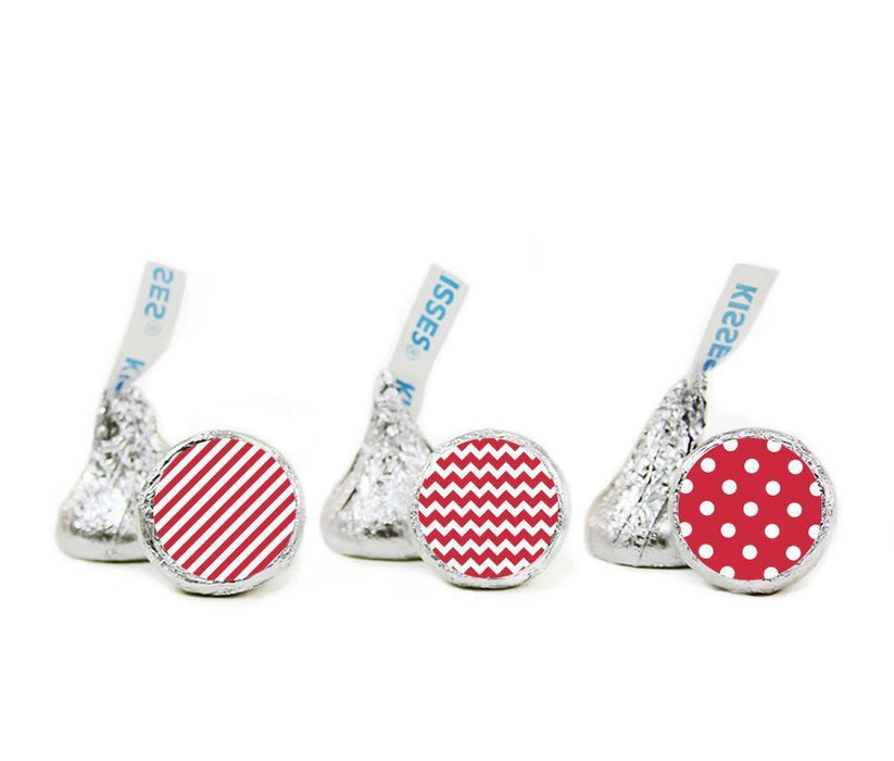 Polka Dots, Stripes, Chevron Hershey's Kisses Stickers-Set of 216-Andaz Press-Ivory-
